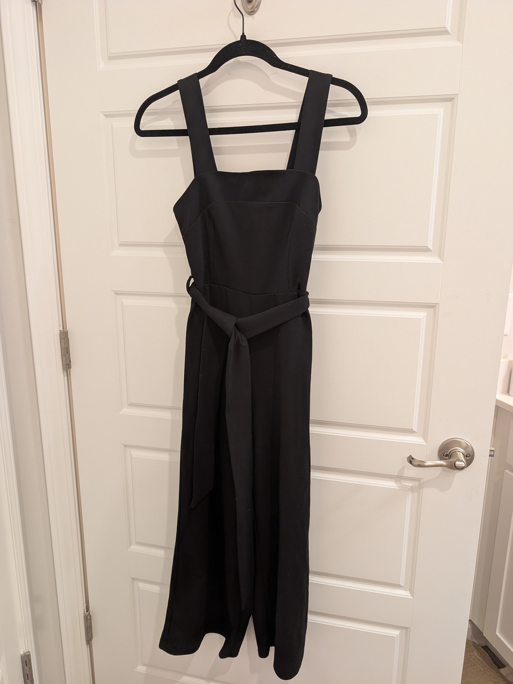 Black Wide Leg Jumpsuit With Tie Waist